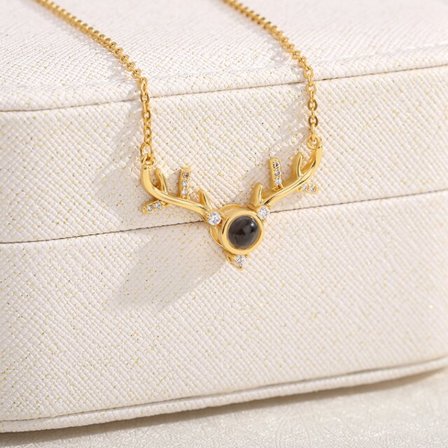 Zirconia Sun Moon Halsband Set Glow Projection 100 Language I Love You Statement Halsband För Kvinnor Presenter Smycken Bijoux Femme