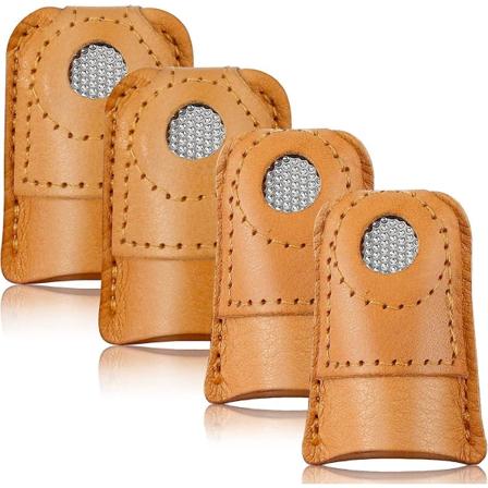 Läder Fingerborg Handsydd Fingerborg Fingerskydd Mynt Fingerborg Fingerkuddar För Stickning Sömnad Quiltning Pinnnålar Hantverkstillbehör Diy Sömnad 