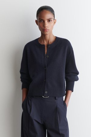 COS Women's Merino Wool Cardigan in Blue