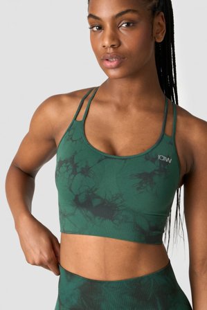 ICANIWILL - Define Seamless Tie Dye Sports Bra Hunter Green - Dame - ICIW