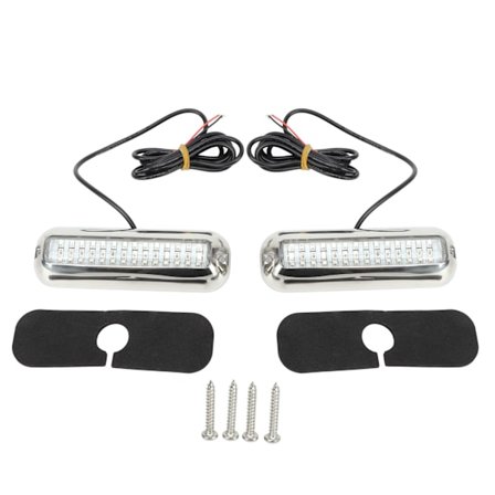 2 stk. 42LED Bådsag-lys 10‐36V IP68 Vandtæt 1500LM Super Lys Marine Bådsag-lys Grønt Lys