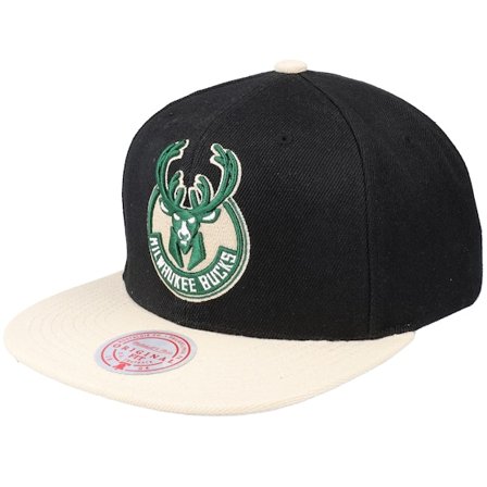 Mitchell & Ness - Negro snapback Gorra - Milwaukee Bucks Core Basics Black/tan Snapback @ Hatstore