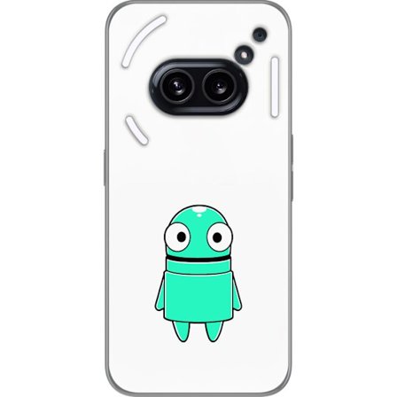Yhteensopiva Puhelinkuori Nothing Nothing Phone (2a) Plus Turkoosi piirroshahmo isoilla silmillä ja iloisella persoonallisuudella yksinkertaisessa ku