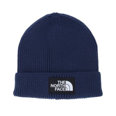 The North Face - Blå cuff Beanie - Tnf Logo Box Beanie Cuff @ Hatstore