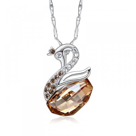 Romantisk Alla hjärtans dag Nyårsgåva Halsband med ädelstenar, Kristallhänge Halsband Smycken för kvinnor Månadssten Halsband för kvinnor, Svan