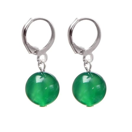 Earrings - Agate - Green