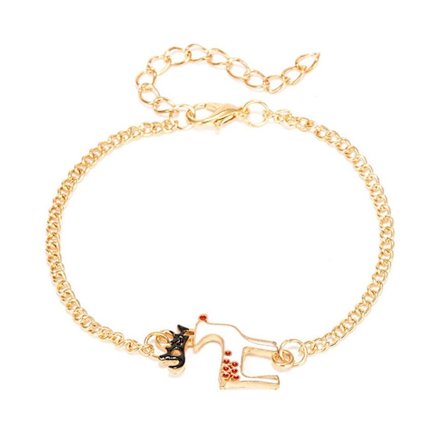 Smukt sjovt armbånd hvidt rent med røde prikker