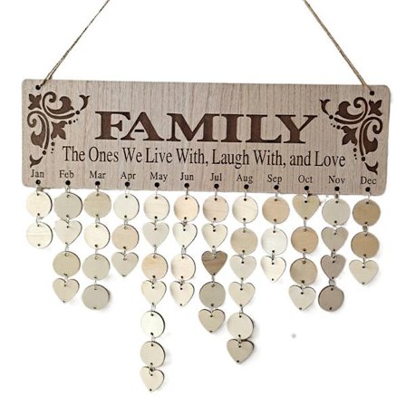 1 sett DIY hengende påminnelseskalender i trehåndverk påminnelse veggkalender for stue hjem soverom bursdag