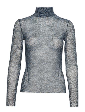 Lori T-N T-Shirt Ls Aop 8211 Langærmet T-shirt Blå Samsøe Samsøe