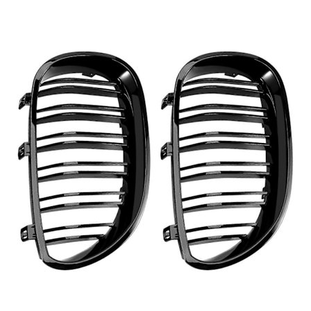 Bil Front Grill Gitter Kompatibel med 5 Serie E60 E61 M5 2003-2010 Sedan-Perfet