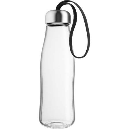 Eva solo Drikkeflaske Glass 0,5 liter, Svart