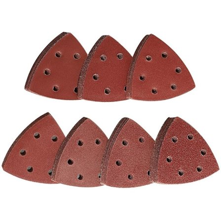 Triangl Poncag Slibetrekant 70, 6-hullers selvklæbende slibesæt (60/80/120/180/240/320/400 korn) til trekantslibere