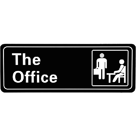 Galaxy The Office -kyltti Akryyli Ovipaneeli Itsekiinnittyv Merkki Helppo Asennus 3,2x9x0,2 tuumaa (musta ja valkoinen)