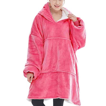 Blanket Ultra Soft Hoodie With Big Pocket Flannel Warm Cosy Comfy Oversized Wearable Hooded Unisex -a