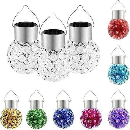 Solar Lampa Hängande Trädgårdslykta, Utomhusljus Led Trädgårdslykta Med 7 Färger Ändrar Dekorativ