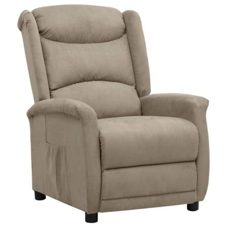 Vidaxl Reclinerfåtölj Med Uppresningshjälp Ljusgrå Mikrofibertyg Grå