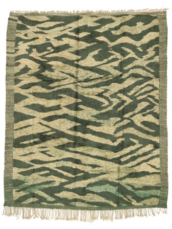 Berber Moroccan - Mid Atlas Hand Knotted 319X390 Rug Dark Green/Black Morocco