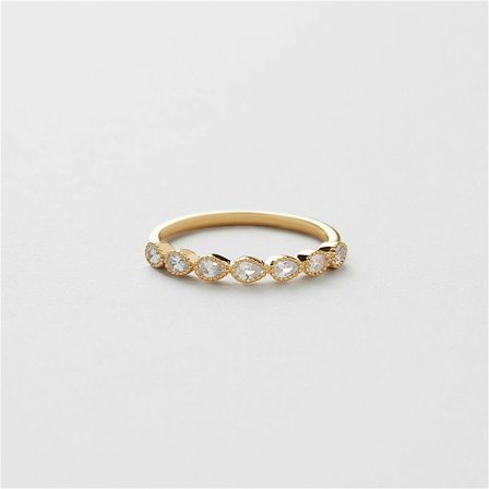 Drop Ring - 24K GULDPLÄTERAT STERLING SILVER - Safira
