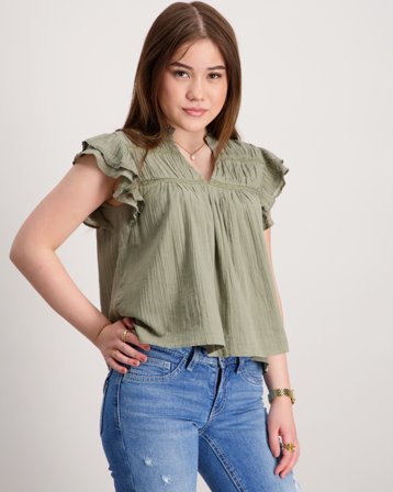 Gina Tricot Young Y boho short sleeve top Grøn Toppe/Bluser Pige - Kids Brand Store