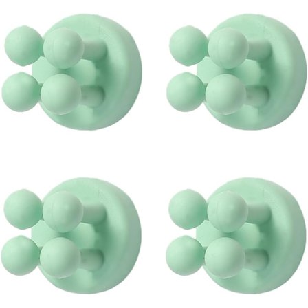 Grønne 4 stk. Silikone Tandbørsteholdere til Badeværelse - Vægmonteret Barberhøvlholder til Brusebad