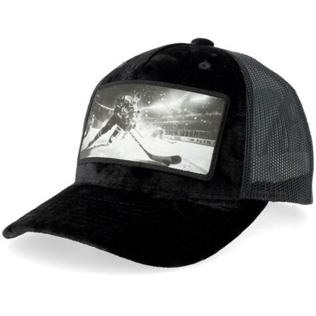 Calza Pennello - Svart trucker Keps - Kids Ice Hockey Player Patch Youth Black/Black Velvet A-frame Trucker @ Hatstore