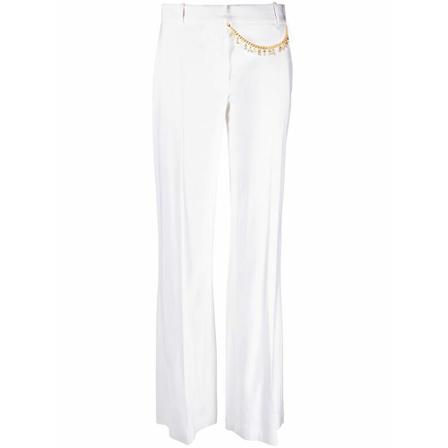 Elisabetta Franchi, Wide Trousers Wit, Dames, Maat:S