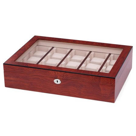Bubinga Wood Watch Cabinet - 20 Watches for Men - Watch boxes