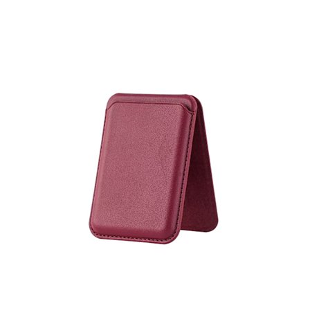 Sopii iPhone-puhelimen korttipidikkeelle, erittäin vahva magneettinen korttipidike (viininpunainen)