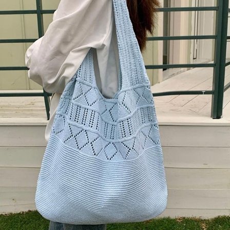 Dame Skuldervesker Hekleveske BLÅ