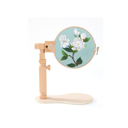 Broderiramme og stativ, justerbart broderiramme stativ, naturlig bøk svingbar korssting stativ 15c rund