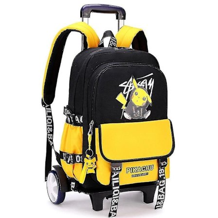 Yyh-trolley School Bag Big Wheel Climbing Stairs Backpack Elementary School Backpackyellow