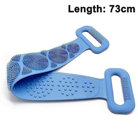 73 cm silikone rygskrubber til brusebad, silikone kropsskrubbebørste, badetilbehør til kvinder og mænd, kropsbørste mere venlig og behagelig