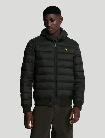 Lyle & Scott Funnel Neck Wadded Jacket - Black - S