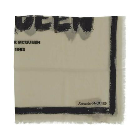 Alexander McQueen Printed Halstørklæde Hvid, Dame Tørklæder, Størrelse: ONE Size