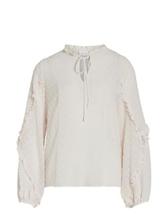Vigarnea L/S Flounce Top/Su Vila Beige