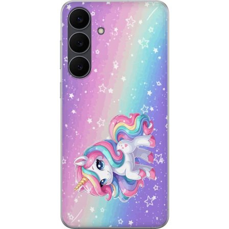 Yhteensopiva Puhelinkuori Samsung Galaxy S25 FE Stitch polaroid-kehyksissä sinisillä pastellisävyillä ja suloisilla ilmeillä kollaaseissa sydämillä