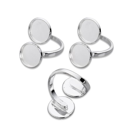 10 kpl Sormuspohjaa Tyhjä Bezel Säädettävä Kupari Alusta Cabochon Pohja Litteä Pyöreä Sormukset Komponentit Korujen Valmistukseen Löydöt Tarvikkeet