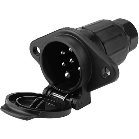 24v 7-polet Trailer Stikkontakt Trækforbindelse Adapter Udskiftning Trækstænger Stikkontakt Til Bil Halvtrailer Lastbil 1stk Sort