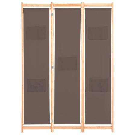 Vidaxl Rumsavdelare 3 Paneler 120x170x4 Cm Brun Tyg Brun