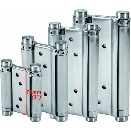 Kraftige selvlukkende dørhengsler i rustfritt stål, justerbare fjærhengsler med dobbelvirkende funksjon og enkel installasjon, polert finish for kafé