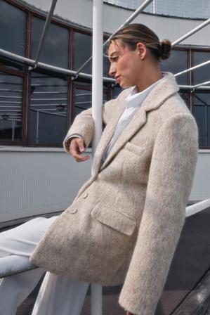 NA-KD Marked Waist Wool Blend Blazer - Premium kvalitet - Beige - EU 36