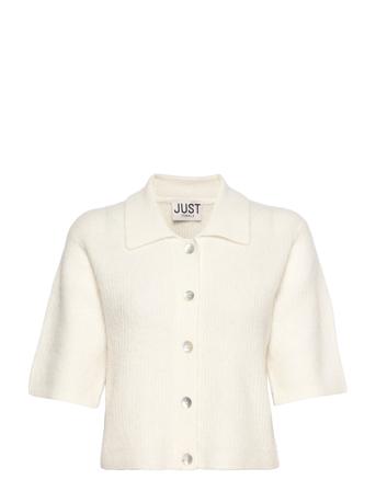 Rebelo Ss Cardigan Stickad Tröja Cardigan Creme Just Female