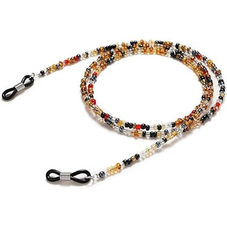 Perlebelagt brillekjede (skilpaddemønster), brillekjedeholder Perlebelagt brillesnor Sklisikker brillehalsrem Solbriller med snor brillerem