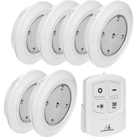 (Hvit) LED Trådløs Lampe Fjernkontroll Tak Vegglampe Maclean MCE165