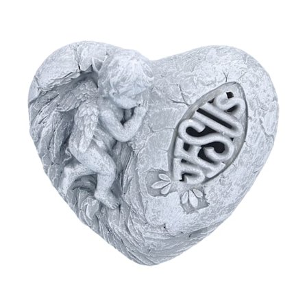 Hartsstaty Lysande Ihålig Design Söt Jesus Ängel Skulptur för Hemmakontor Dekoration Prydnad Gåva SCS-RC085-B