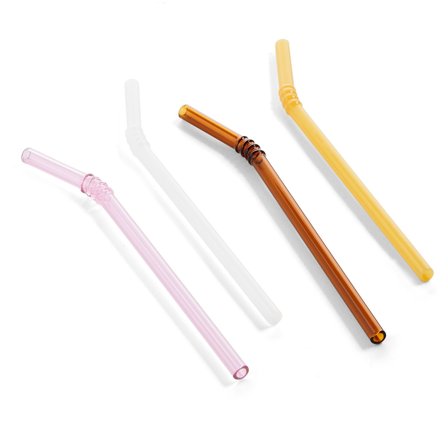 Hay Sip Swirl-sugerør, opaque mix, 4 stk.