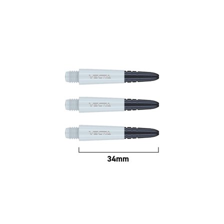 Winmau Vecta Shafts 34mm/37mm/40mm Polycarbonate Dart Shafts 6 Pcs Black/White Replacement Shafts for Steel Tip Darts