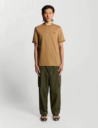 Lyle & Scott Birdseye Half Tipped T-Shirt - Beige - M