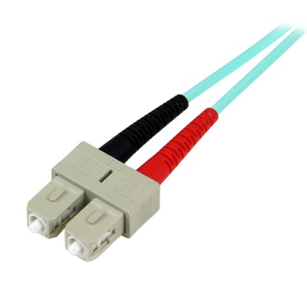 StarTech 2m Fiber Optic Cable - 10 Gb Aqua - Multimode Duplex 50/125 - LSZH - LC/SC - OM3 - LC to SC Fiber Patch Cable (A50FBLCSC2) - koblingskabel -