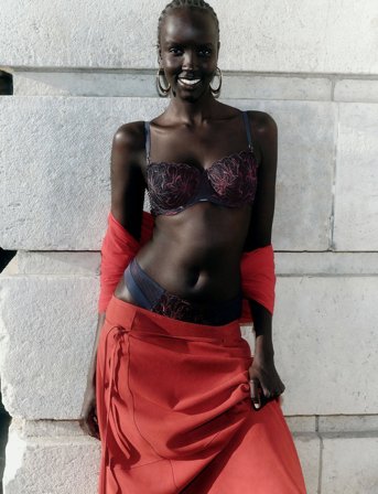 CHANTELLE Fleurs Signature Half-Cup Balcony Bra - Navy - F x 80